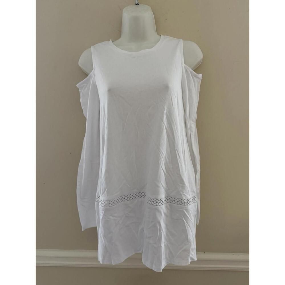 MICHAEL Michael Kors Top Women's Size XS White Long Sleeve Open Shoulder Shirt